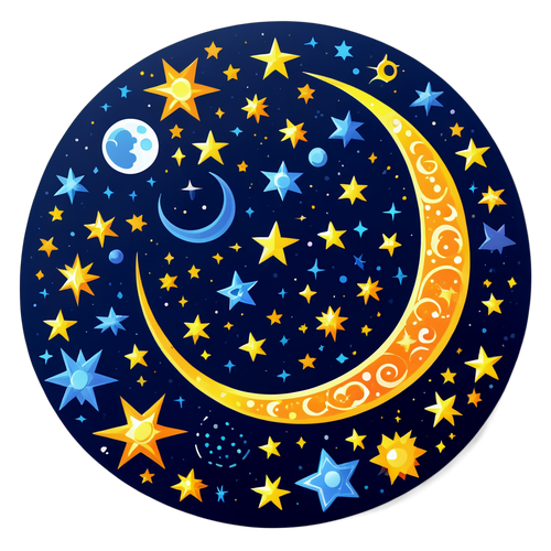 Celestial Moon and Stars Design