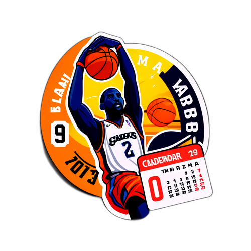 NBA Sticker: Basketball at the Calendar