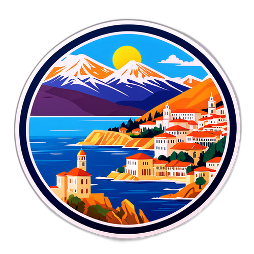 Sticker für Montenegro mit atemberaubenden Landschaften