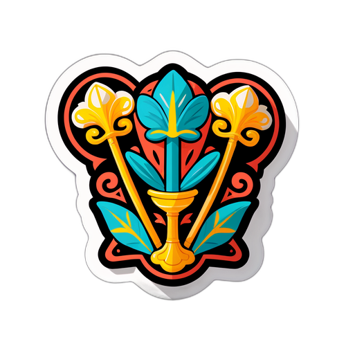 Стікер у формі Трипілля зі стилізованими археологічними знахідками