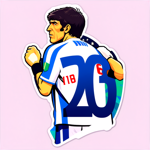 Adesivo a tema calcio con il numero 20 di Paolo Rossi