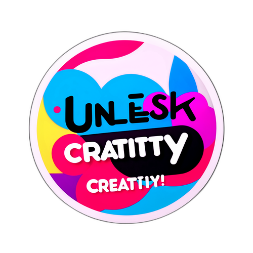 Стильный логотип TikTok с фразой "Освободите свою креативность!"