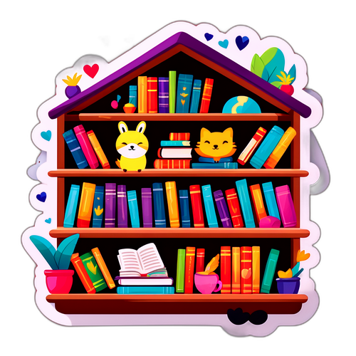 Rak Buku Berwarna-warni