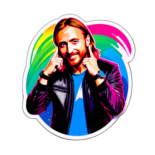 Kolorowy sticker z Davidem Guettą