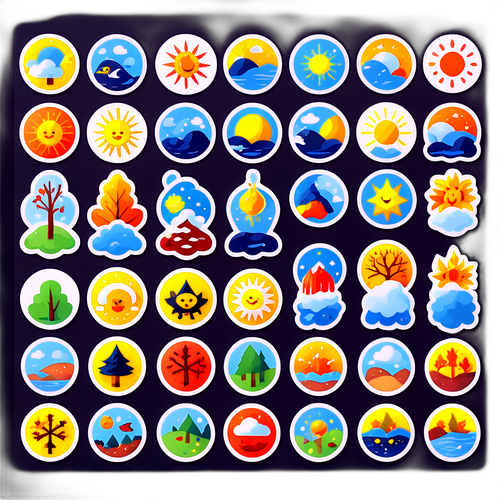 계절 날씨 테마 스티커