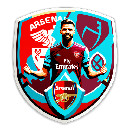 Sticker som feirer rivaliseringen mellom Arsenal og West Ham