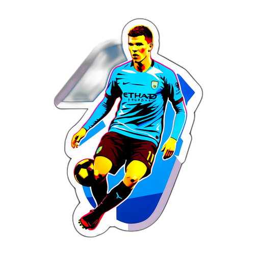 Stiker Siluet Edin Dzeko sebagai Pemain Sepak Bola