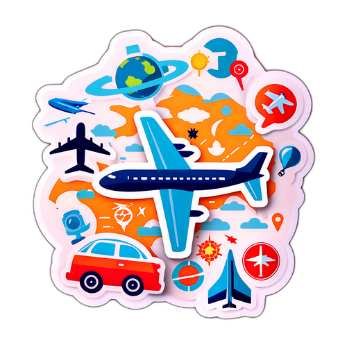 यात्रा थीम वाला स्टिकर
