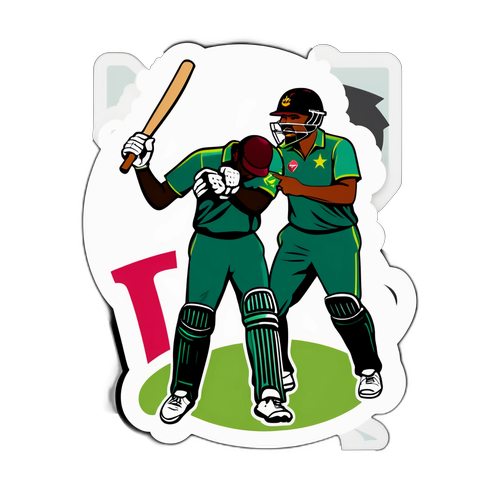 West Indies vs Pakistan Cricket Match Sticker