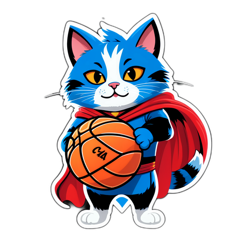 Superhelte Kat med Basketball Cape