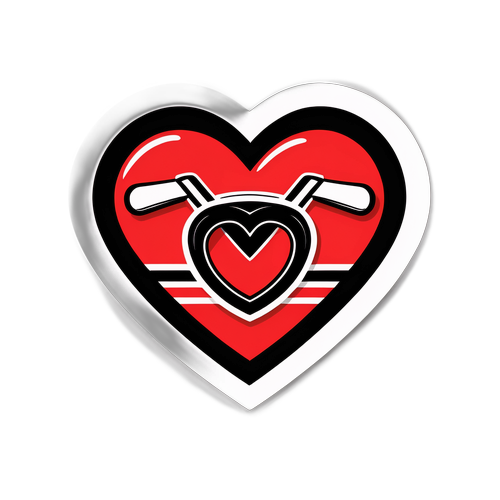 SHL-logo i hjärtform med hockeypuckar och klubbor