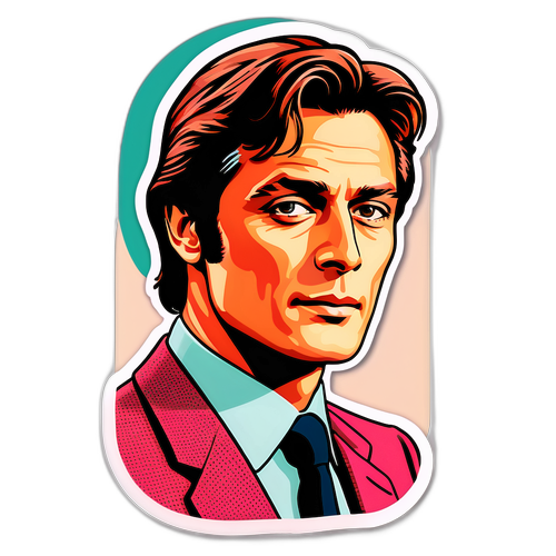 Autocollant Alain Fabien Delon Vintage