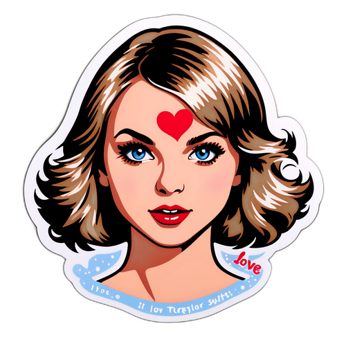 Autocolant artistic cu silueta lui Taylor Swift