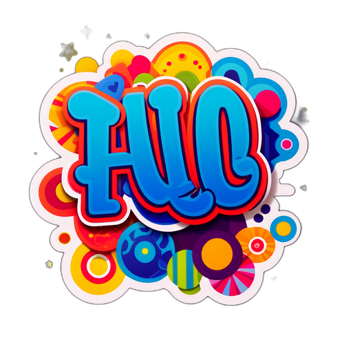 Masayang Sticker na may Salitang 'ALL'