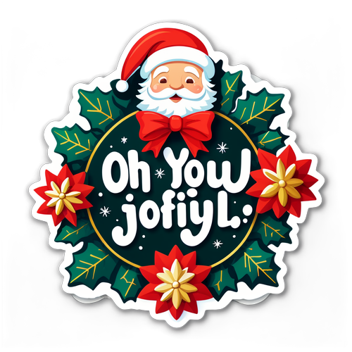 Ein Weihnachtssticker mit dem Text "Oh You Joyful"