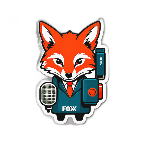 עיצוב מדבקה של שועל בסגנון חדשות