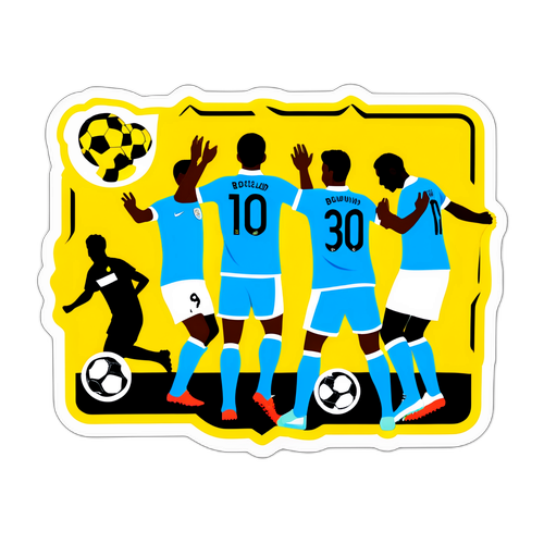 맨체스터 시티와 보루시아 도르트문트의 상징적인 골 장면 디자인