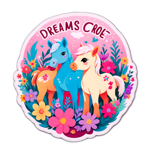 Naklejka z uroczymi źrebakami