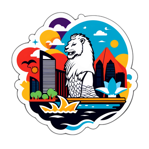 Sticker ya Mandhari ya Singapore