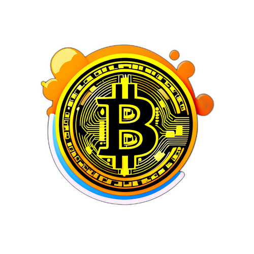 Bitcoin Sticker im 3D-Design