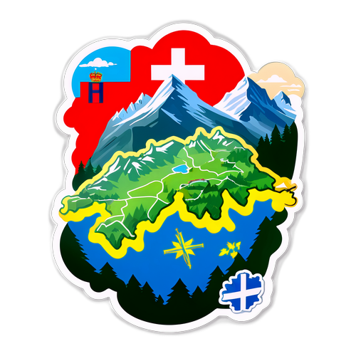 Χάρτης της Ελβετίας και της Σουηδίας