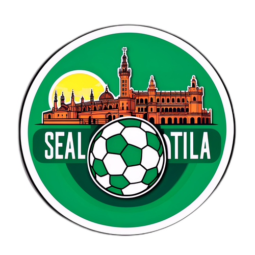 Sticker vibrant cu orizontul iconic al Sevilliei