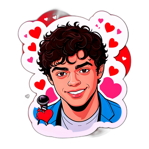 Sticker divertido de Noah Centineo en papel amoroso