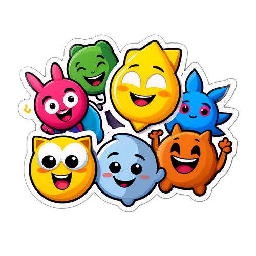 สติ๊กเกอร์ตัวการ์ตูนที่มีธีมสกุลเงินดิจิทัล