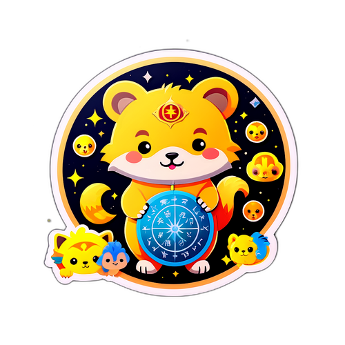 포춘텔링 주제의 귀여운 동물 스티커