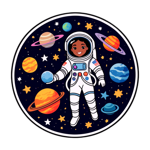 Rymdtemat klistermärke