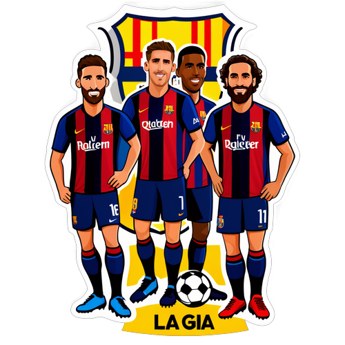 Stiker Kartun Pemain Sepak Bola La Liga