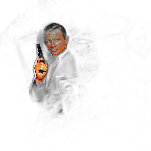 Conception vintage avec des affiches de films de James Bond en collage