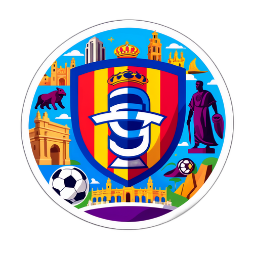 Vibrant La Liga-logotyp med spanska landmärken