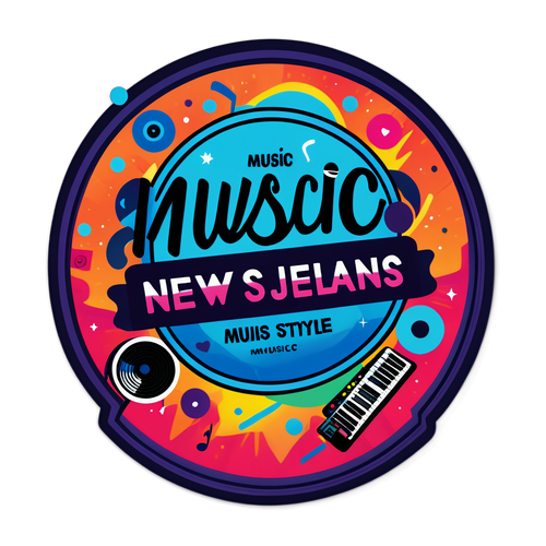 Energi NewJeans: Sticker Unik dengan Logo dan Latar Musik Colorful - "Musik & Gaya"!