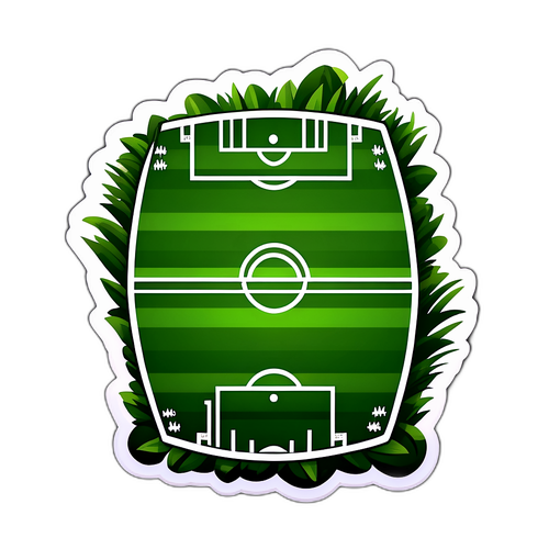 สติ๊กเกอร์สนามฟุตบอลบนหญ้า