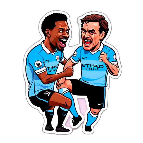 Satirisk klistremerke av rivaliseringen mellom Man City og Brentford