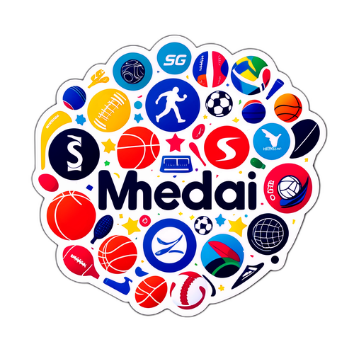 Rappresentazione artistica del logo SportMediaset con icone sportive