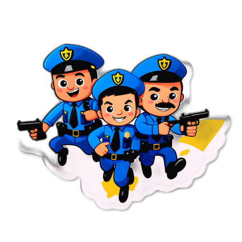 Stickers z tematem policji i złodziei