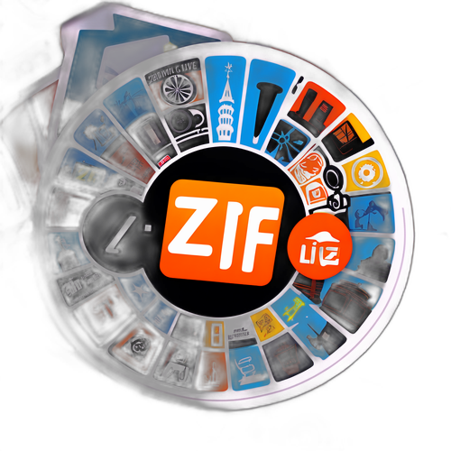 Sticker mit ZDF-Logo und Live-Motiv