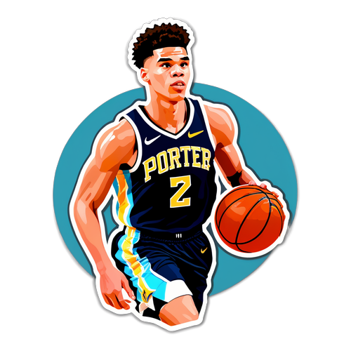 Sticker Design na may 'Michael Porter Jr.' at Basketball Icon