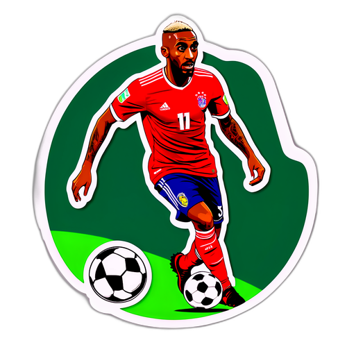 Sticker cu Talisca în acțiune pe teren