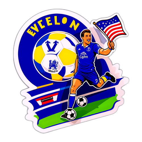 Αυτοκόλλητο ποδοσφαίρου 'Έβερτον vs. Λίντς'