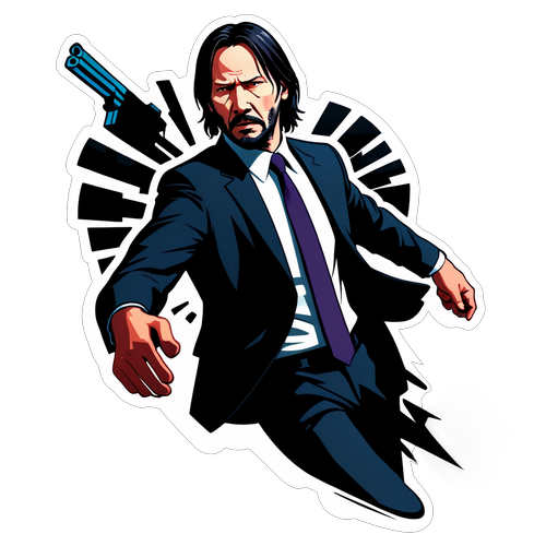 Dramatisk John Wick klistremerke