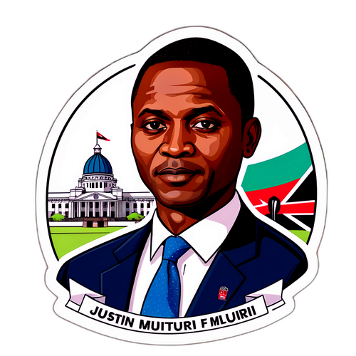 Sticker ya Justin Muturi katika Majengo ya Bunge la Kenya