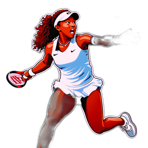Ilustración de Naomi Osaka en acción