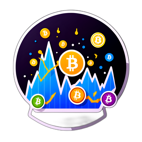 Sticker met Bitcoin-prijsgrafiek