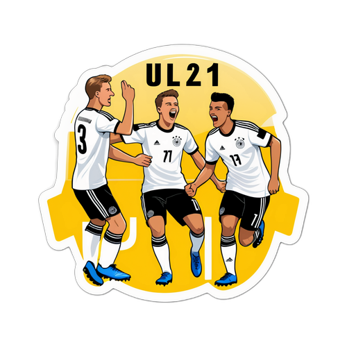 สติกเกอร์ทีมฟุตบอลเยอรมัน U-21 ดีใจหลังทำประตู