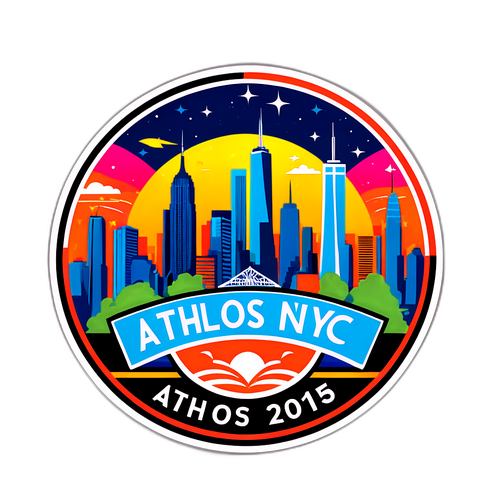 Modern Sticker Promoting Athlos NYC 2025