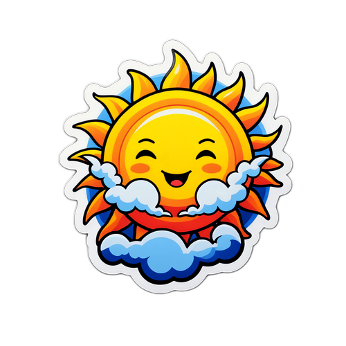 Sticker Mặt Trời Tỏa Sáng