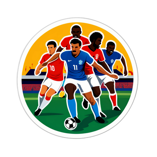 สติ๊กเกอร์การแข่งขันฟุตบอลที่เข้มข้น
